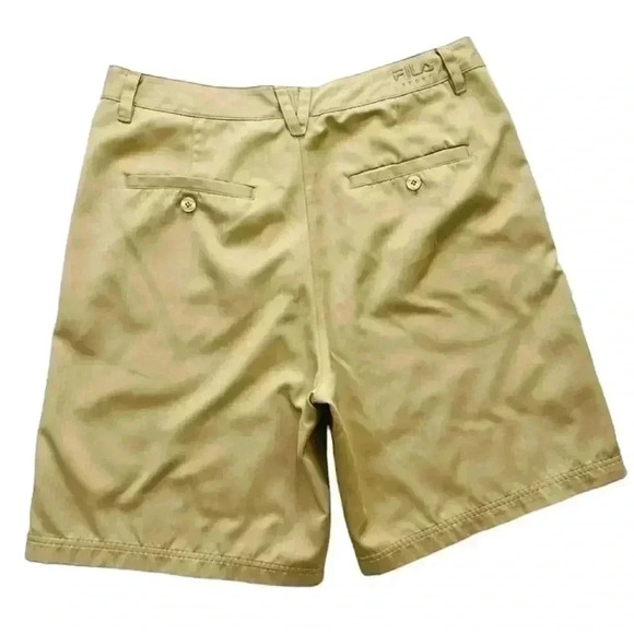 Fila Sport Mens Khaki Golf Flat Front Chino Shorts Active Polyester Size 34 - Picture 2 of 11